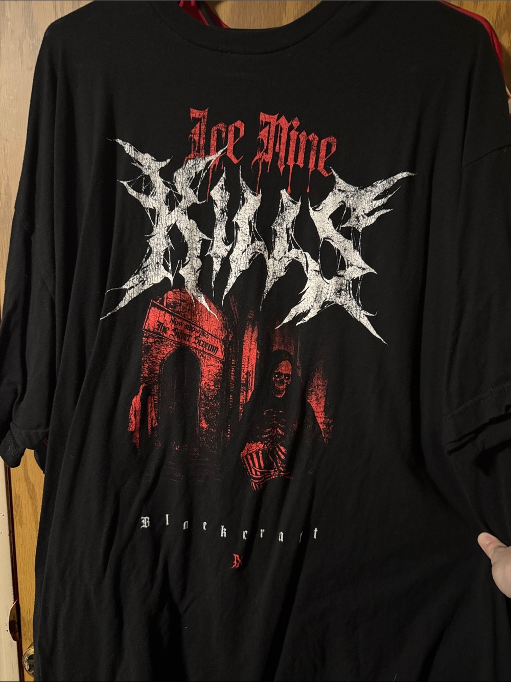 Ice Nine Kills Black Short-Sleeve Graphic Tee with Red & White Print